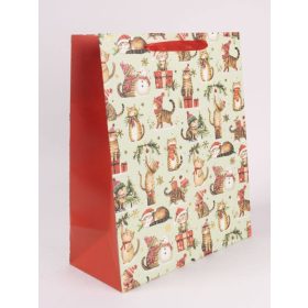 "Kari Állatos" papír táska - Piros 26x32 cm