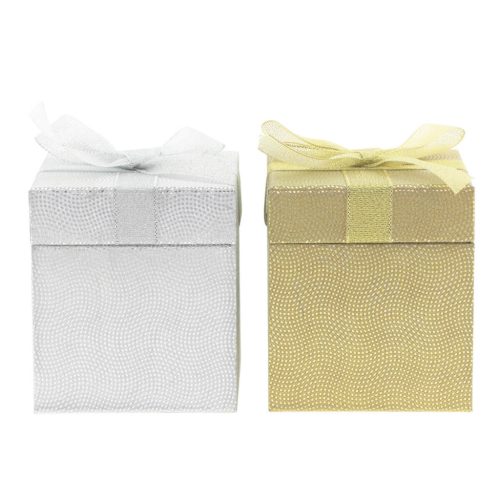 X-Mas Metál ajándékdoboz - Arany 10x10 cm