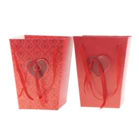 Stella füles papír táska - Bordó 15x11x20 cm