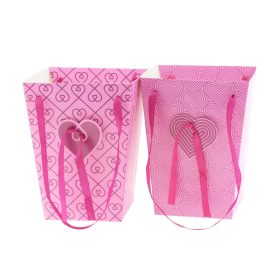 Stella füles papír táska - Rózsaszín 15x11x20 cm