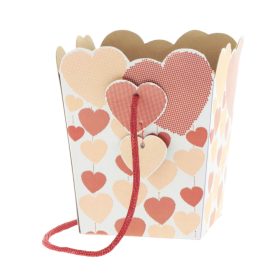 Loveanna Szív motívumos papír táska - Fehér 12x10x12 cm