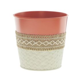 Textiles bádog kaspó - Narancs 13x10 cm