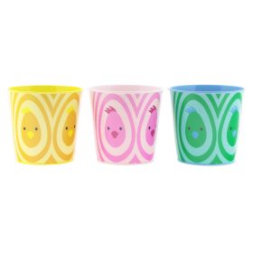 Húsvéti Csibés bádog kaspó - 3 színben 13x12 cm