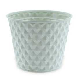 Gyémánt mintás bádog kaspó - Zöld 13x12 cm